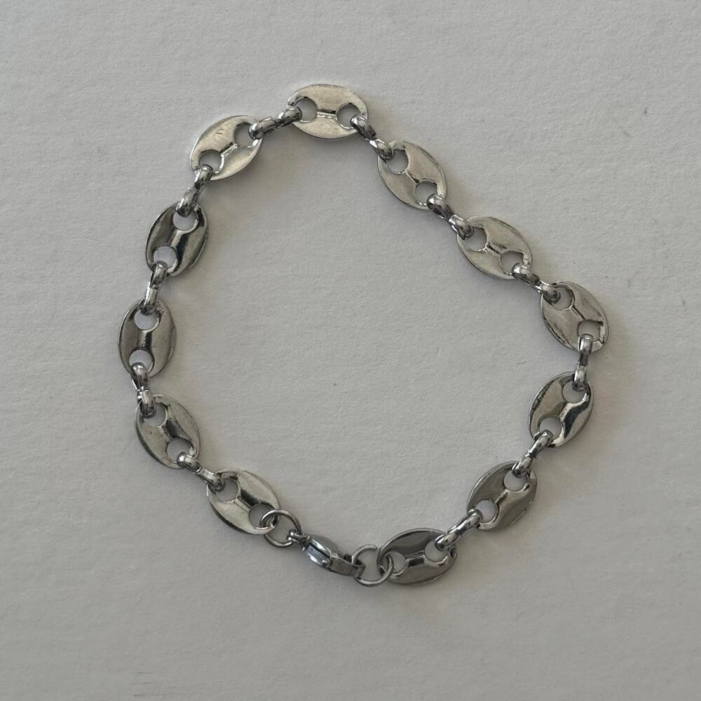 Vintage silver oval link stainless